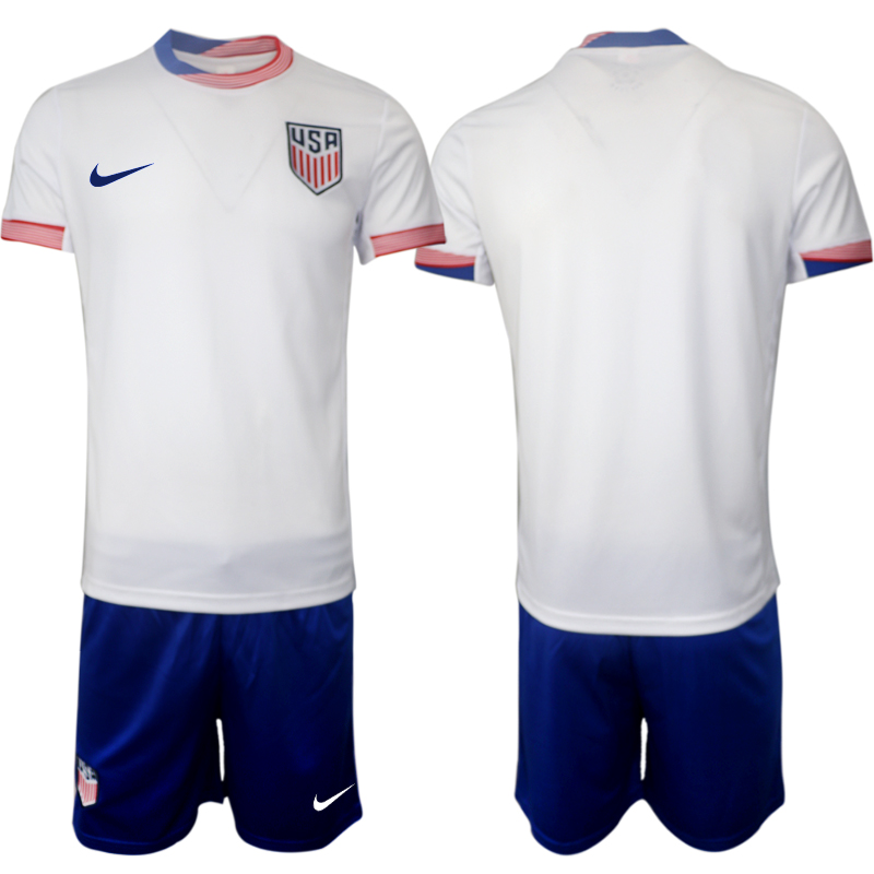 Men 2024-2025 United States home White Blank Soccer Jersey